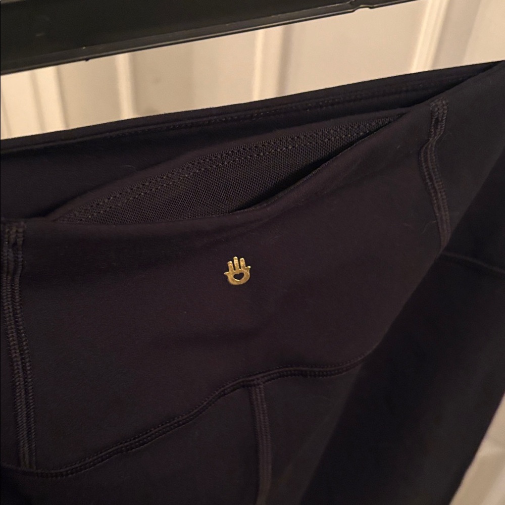 Spiritual Gangster Black Leggings with Rainbow Stripe - Picture 5 of 6